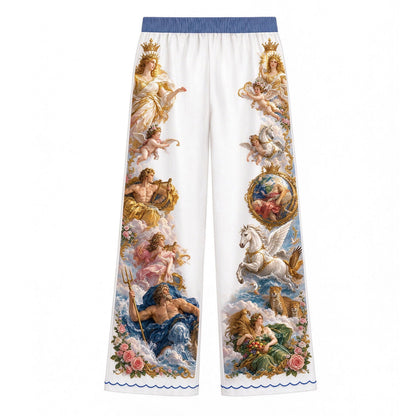 Vintage Classical Gods Cherub Baroque Art Wide pants