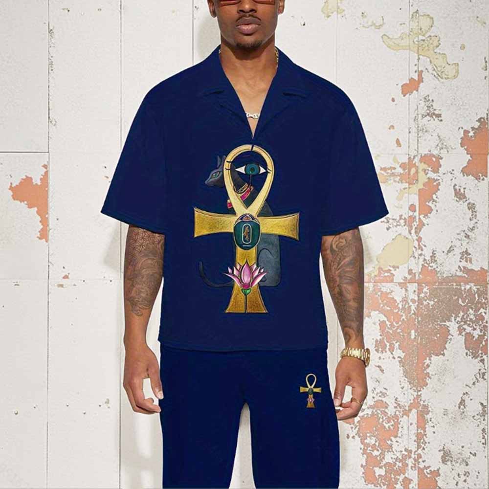 Ancient Egyptian Sacred Cat Casual Elastic Waist Shorts