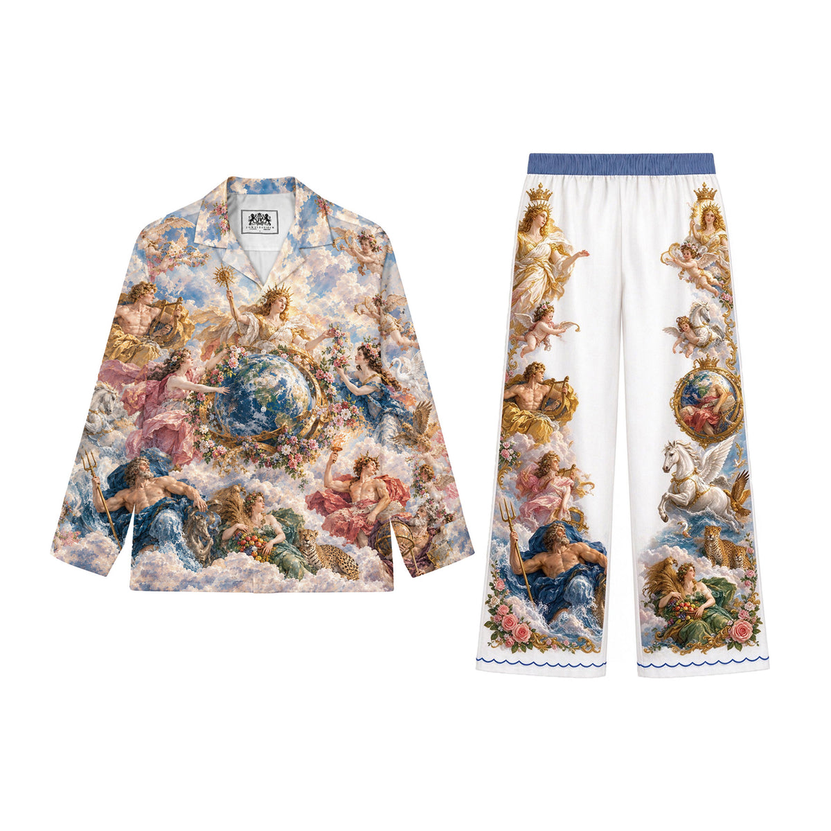 Vintage Classical Gods Cherub Baroque Art Wide pants