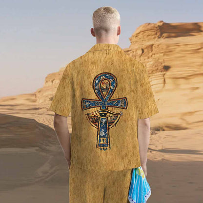 Men's Egyptian Ankh Pattern Casual Shorts