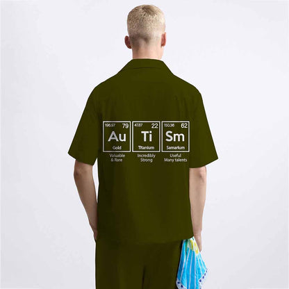 Autism Awareness Elements Periodic Elastic Band Casual Shorts
