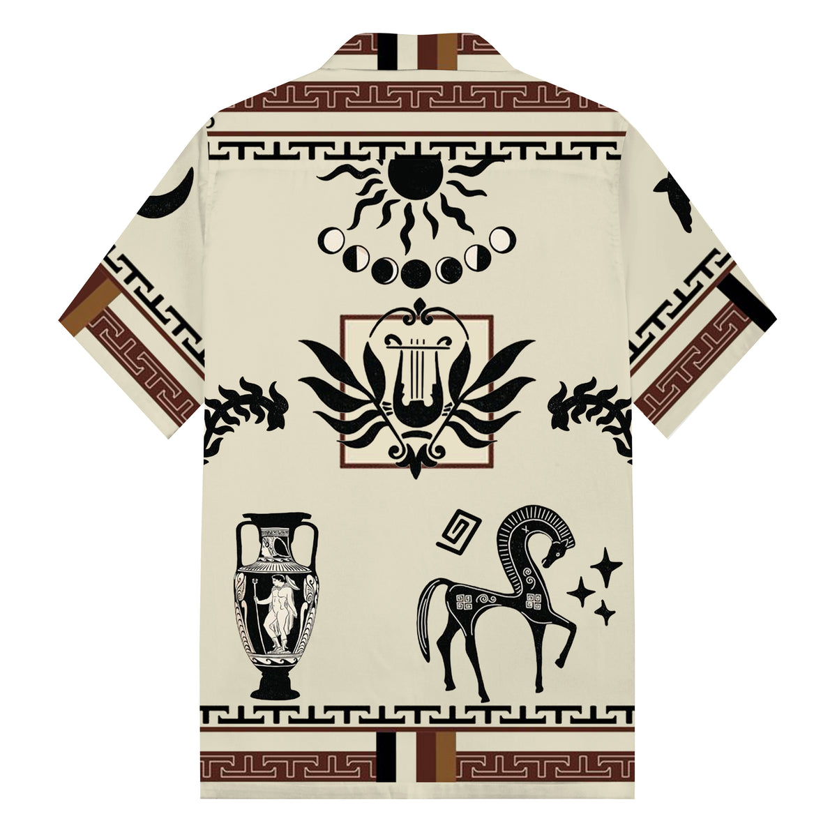 Acropolis Of Athens Pattern Camp Collar Casual Shirt