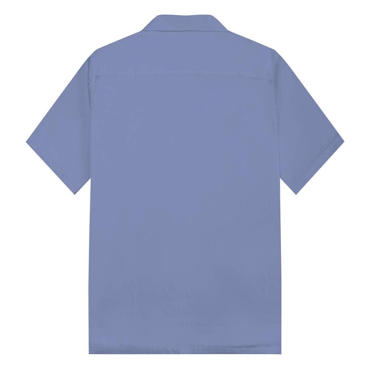 Blue Funny Duck Middle Finger Graphic Camp Collar Short Sleeve Shirt