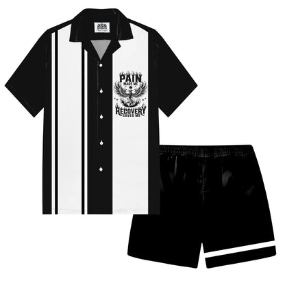 Black Personalized Letter Print  Elastic Waistband Summer Casual Shorts