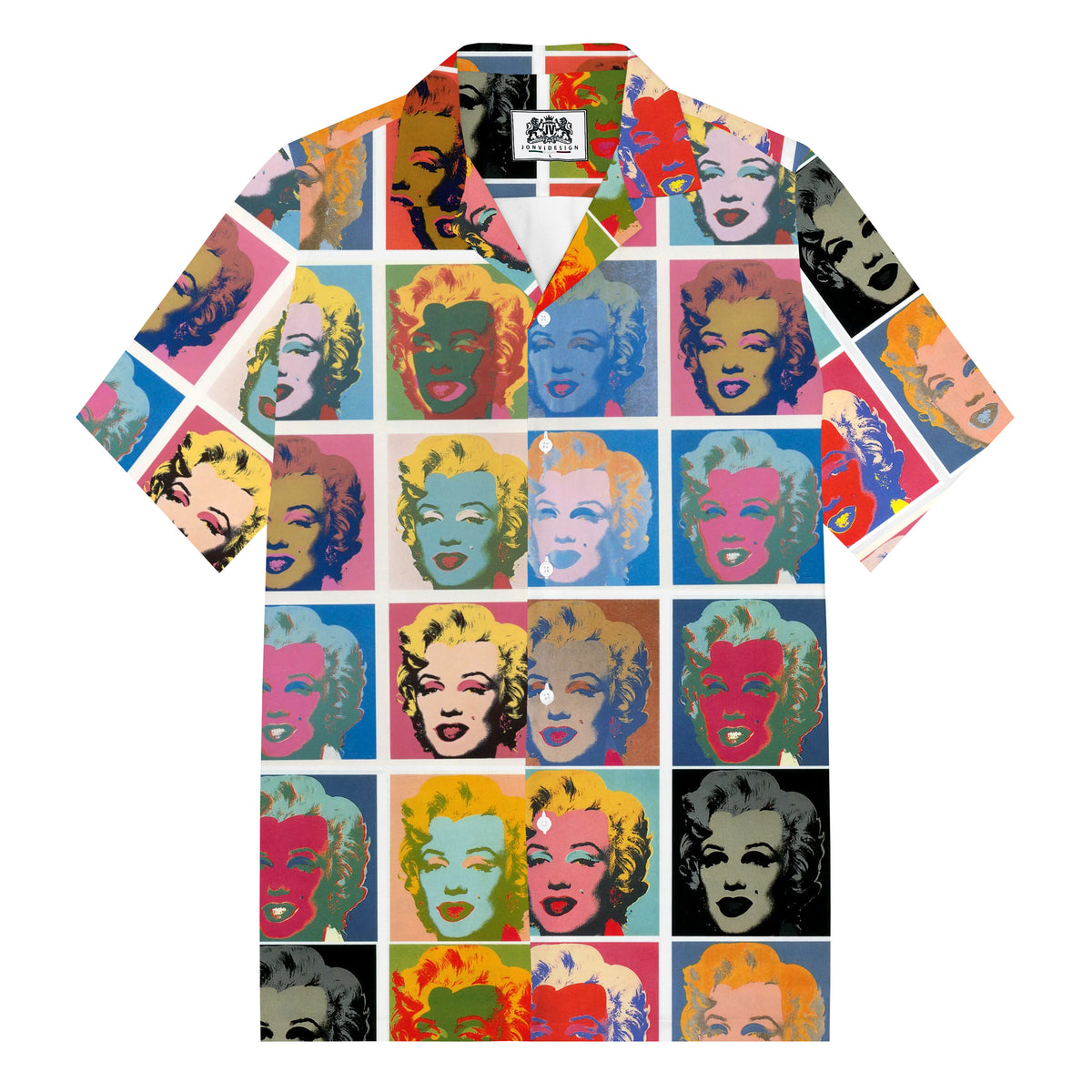 Monroe Head Pattern Camp Collar Casual Shirt