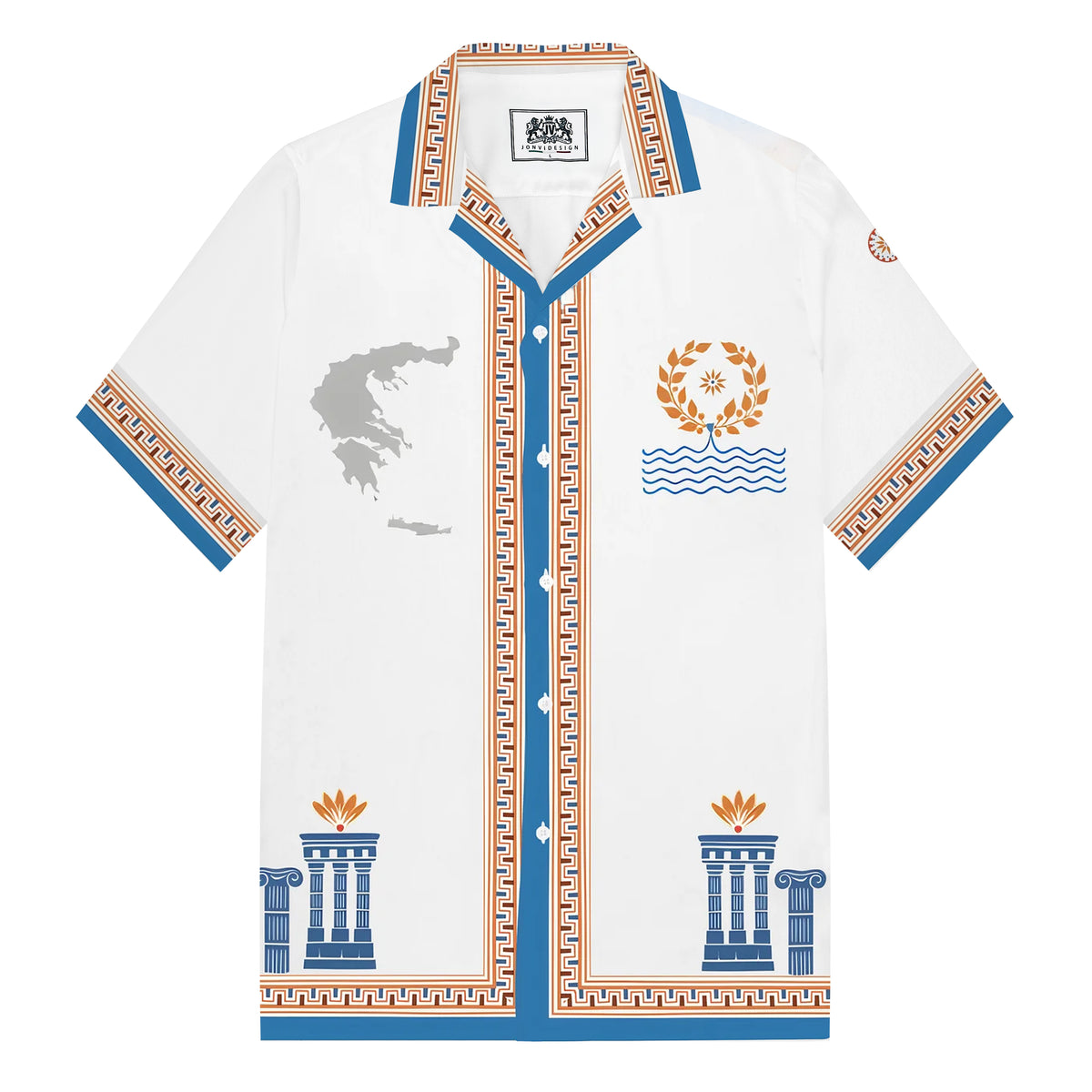 ROMA Print Camp Collar Short Sleeve Shirt