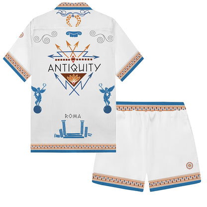 ROMA Print Camp Collar Short Sleeve Shirt