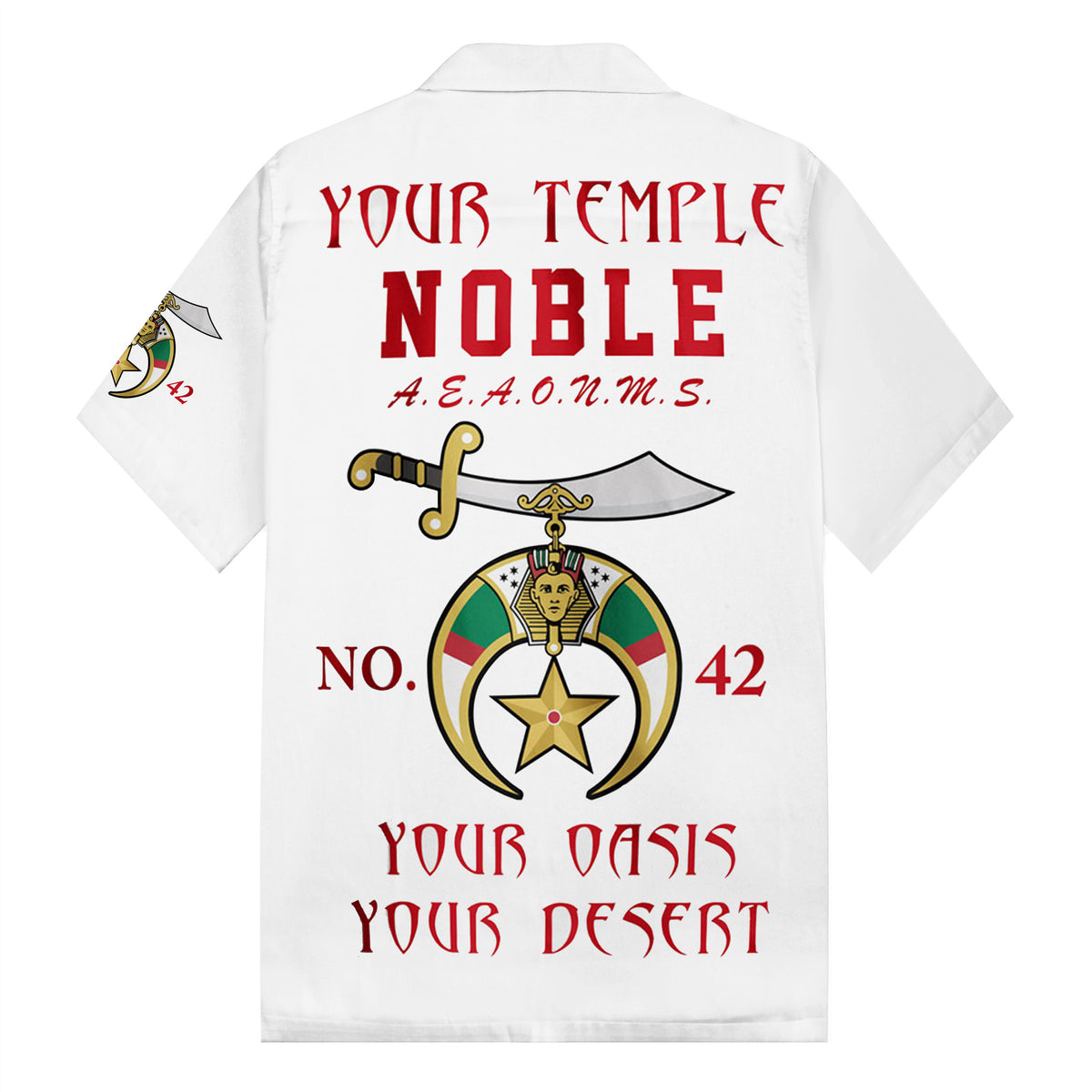 Noble 1893 Mystic Shrine Pattern Camp Collar Short Sleeve Shirt