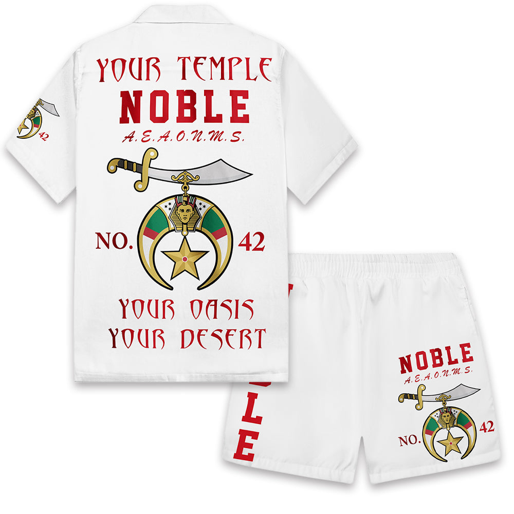 Noble 1893 Mystic Shrine Pattern Camp Collar Short Sleeve Shirt