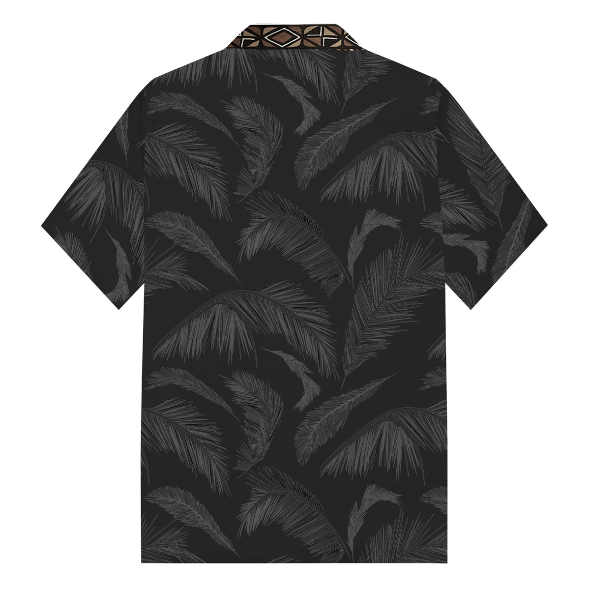 Men's Black Tiki eEements Camp Collar Casual Shirt