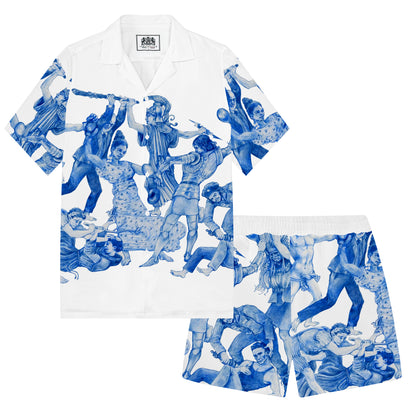 Gods Art Pattern Elastic Waistband Casual Shorts