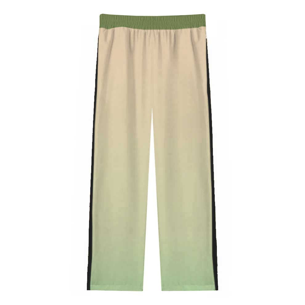 Greek Statue Olive Branch Pattern Casual Trousers With Elastic Waistband