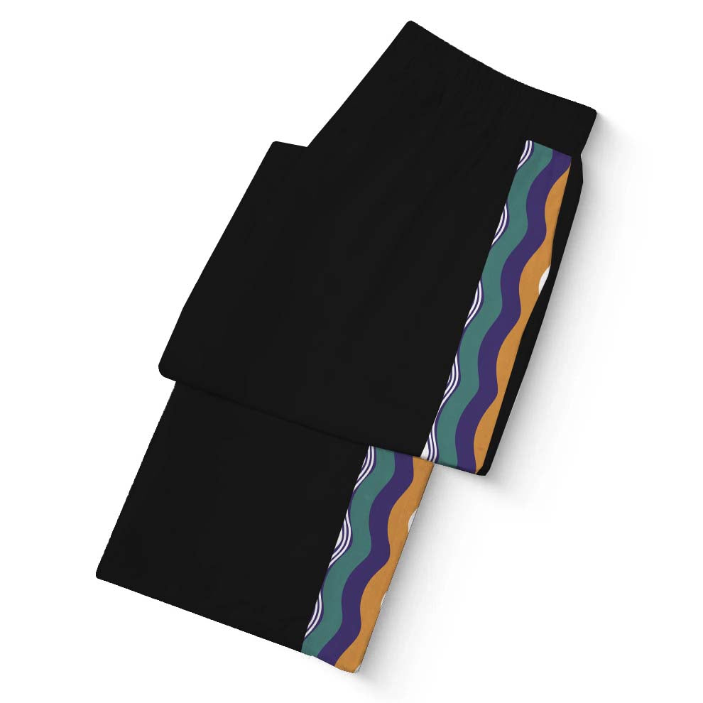 Quiet And Mysterious Halloween Town Prints Casual Trousers With Elastic Waistband