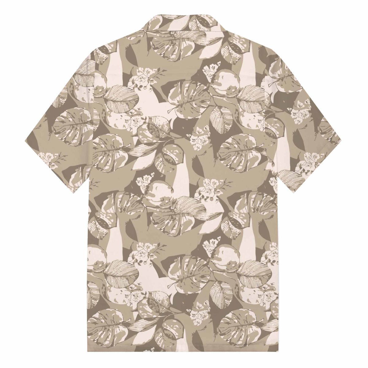 Tropical Leaves Hawaiian Casual Camp Collar Short-Sleeved Shirt