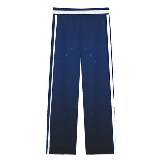 Men’s Tropical Wave Print Casual Trousers With Elastic Waistband