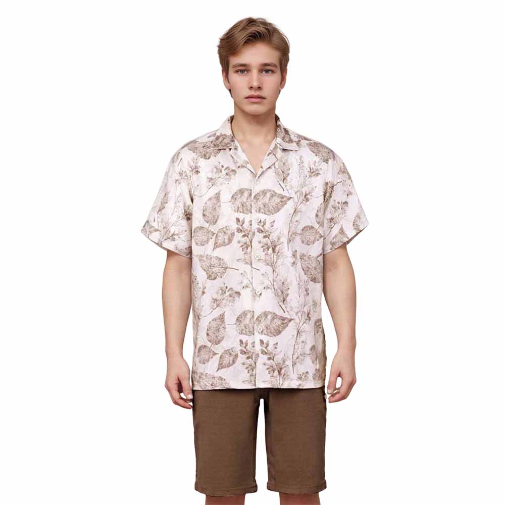 Natural Patterned Resort Elastic Waistband Summer Casual Shorts