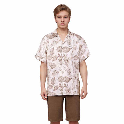 Natural Patterned Resort Elastic Waistband Summer Casual Shorts