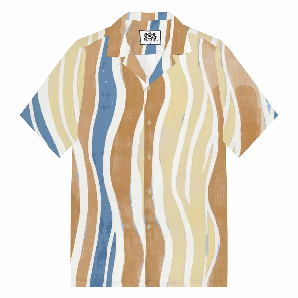 Ripple Casual Print Camp Collar Short-Sleeved Shirt