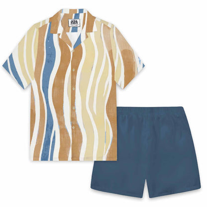 Ripple Casual Print Camp Collar Short-Sleeved Shirt