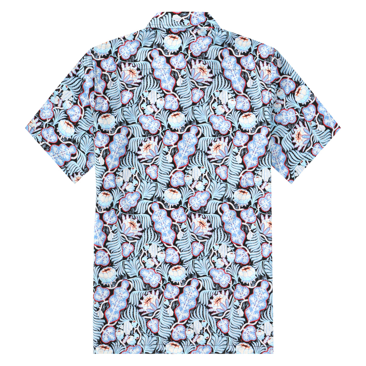 Iceflower Pattern Button Short Sleeve Shirt