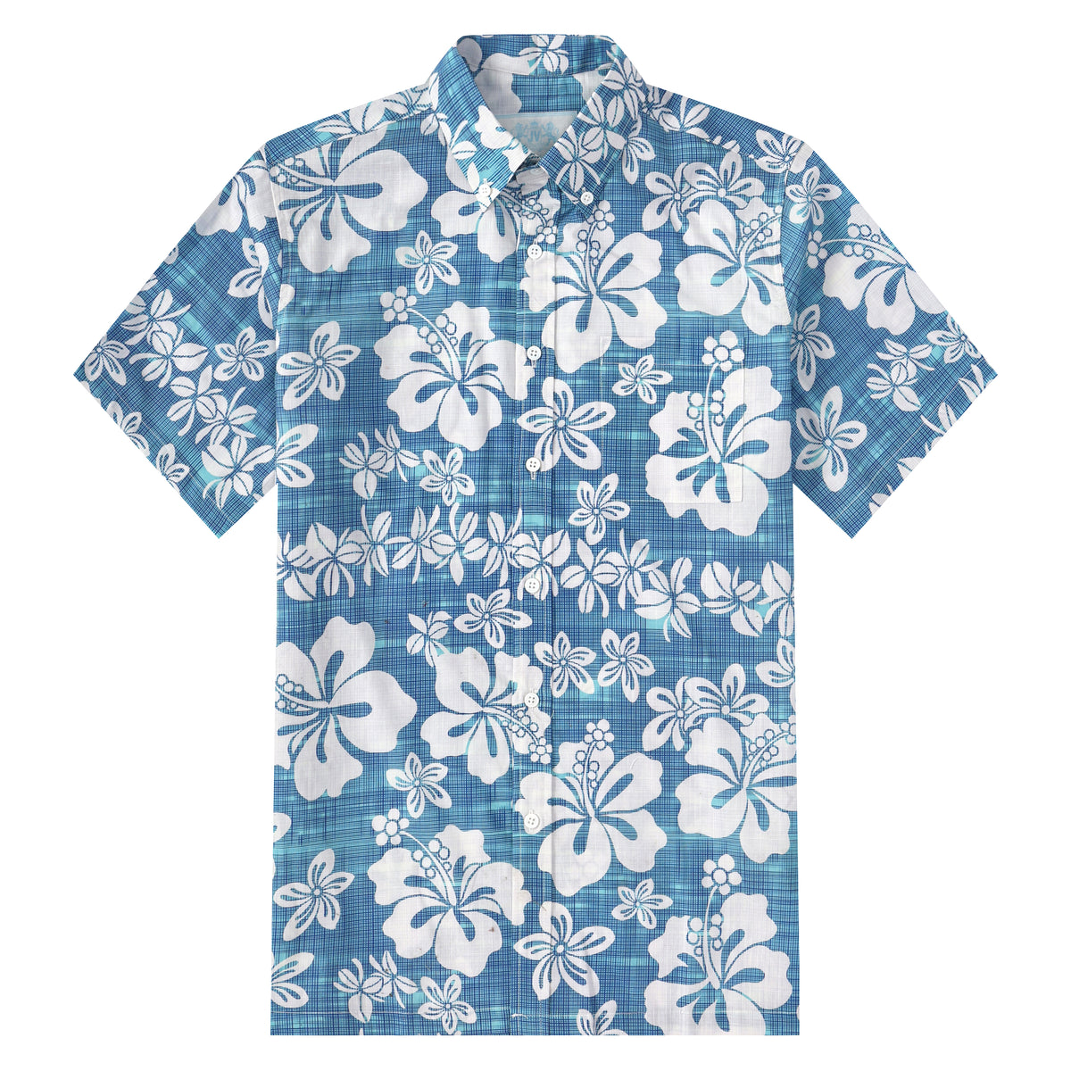 Checked Floral Pattern Short Sleeve Shirt