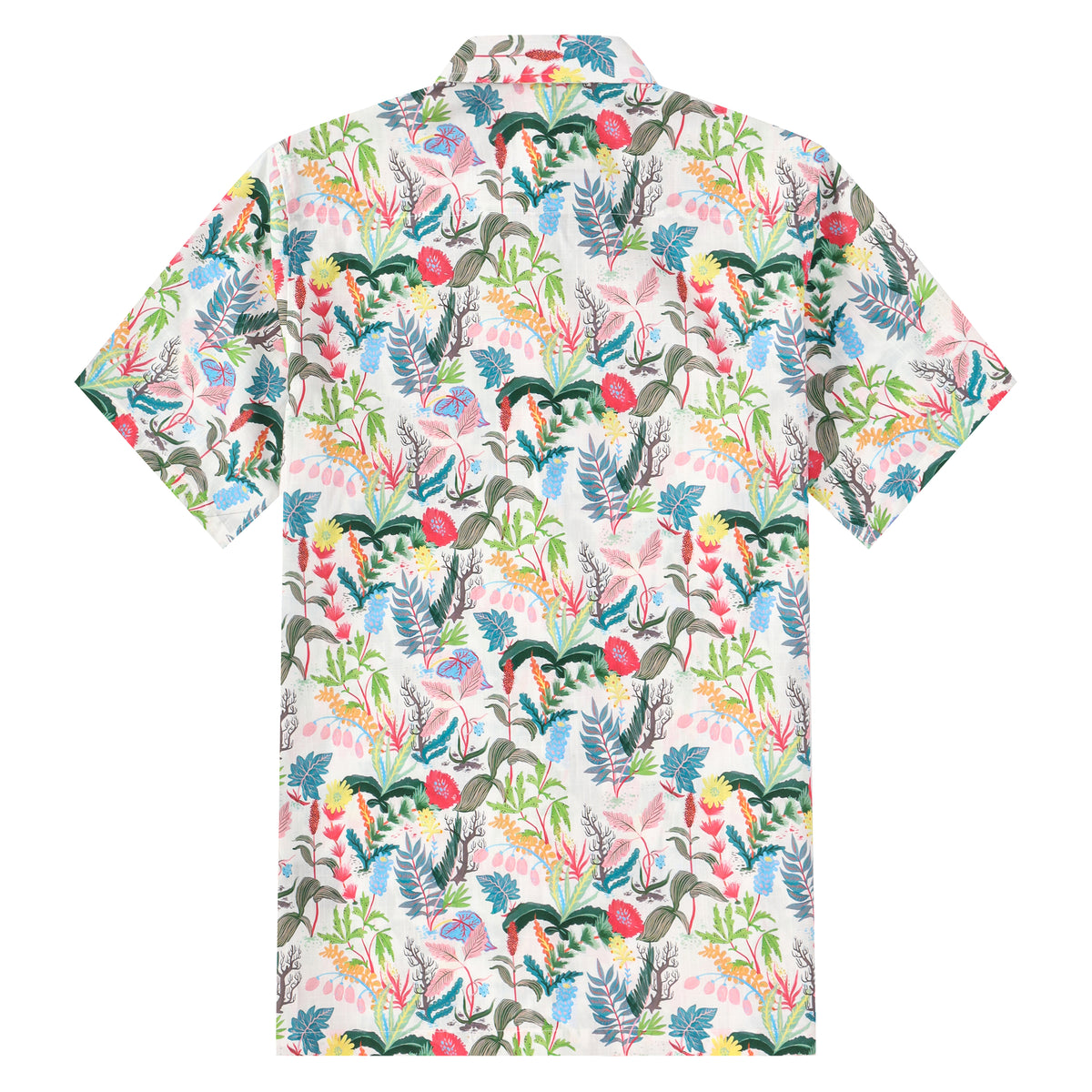 Tropical Style Leaf Button Short Sleeve Shirt