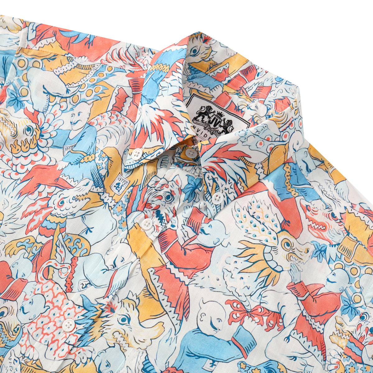 Gragon Dance Button Short Sleeve Shirt