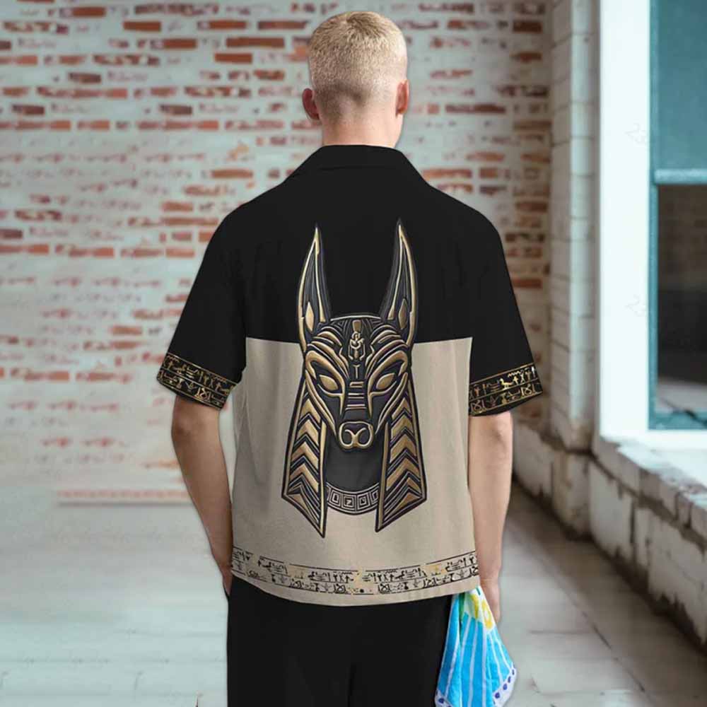 Ancient Egyptian Anubis Art Casual Elastic Waist Shorts
