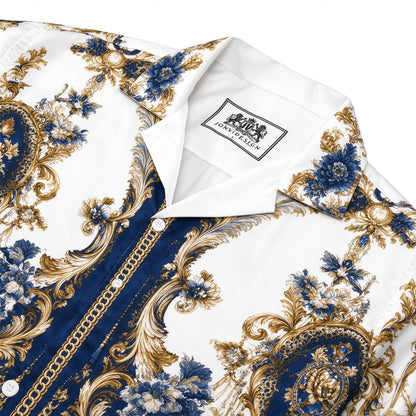 Royal Vintage Damask Tassel Print Button Up Shirt