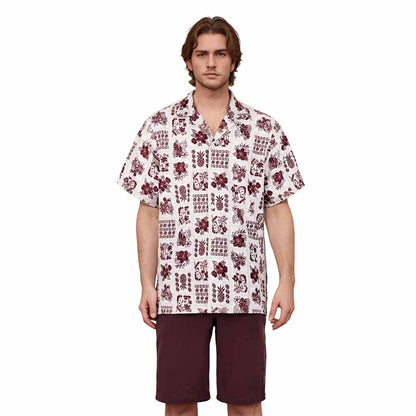Cute And Simple Aloha Shirt Seamless Pattern Camp Collar Short Sleeve Shirt