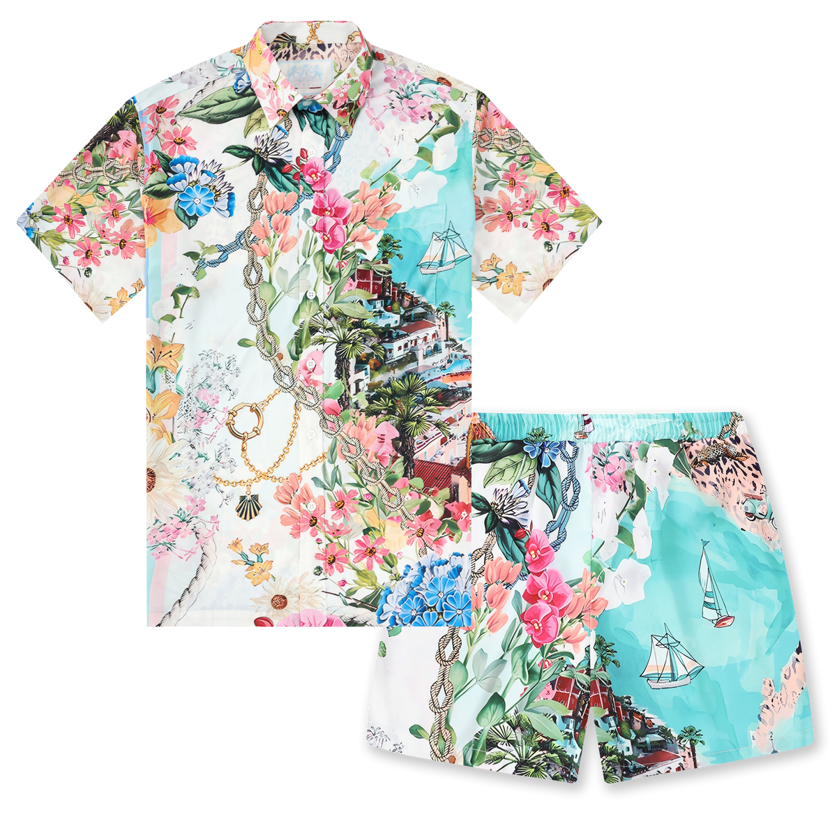 Vacance Summer Pattern Waistband Shorts