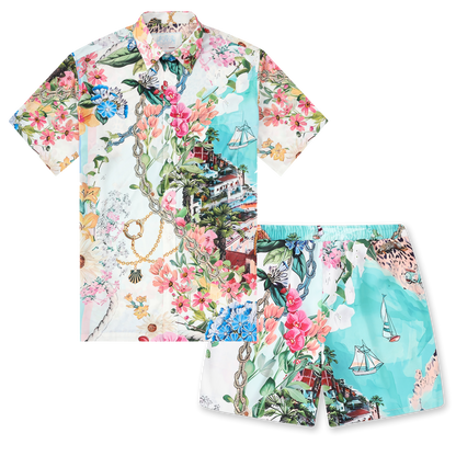 Vacance Summer Pattern Waistband Shorts