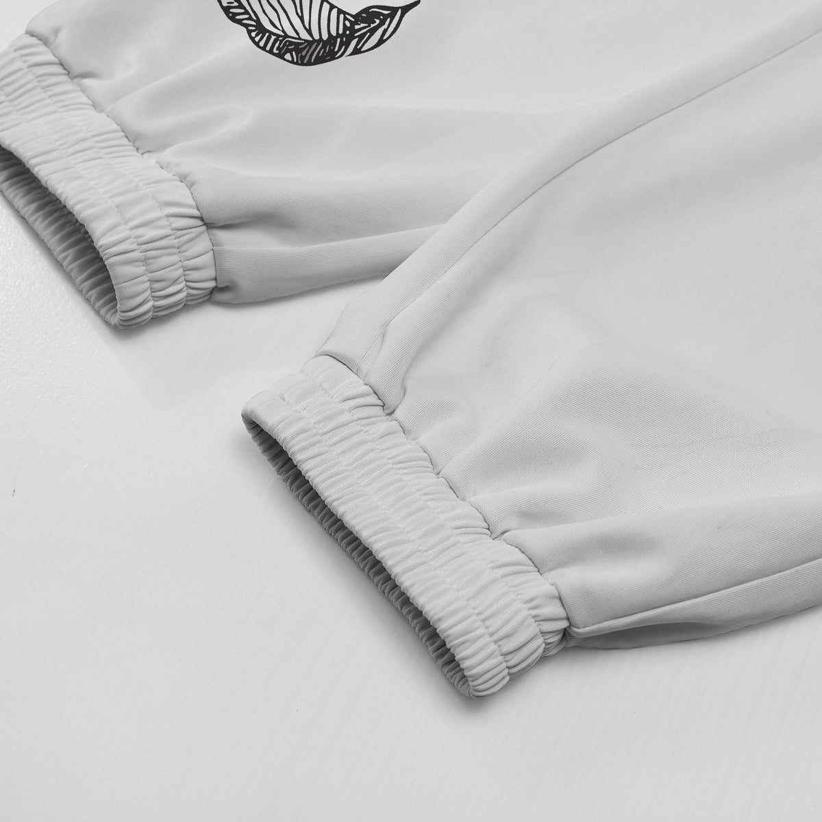 Skull Floral Print Elastic Waist Sports Sweatshirt Pants