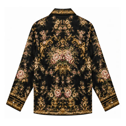 Baroque Gold Pink Rose Cherub Long Sleeve Shirt