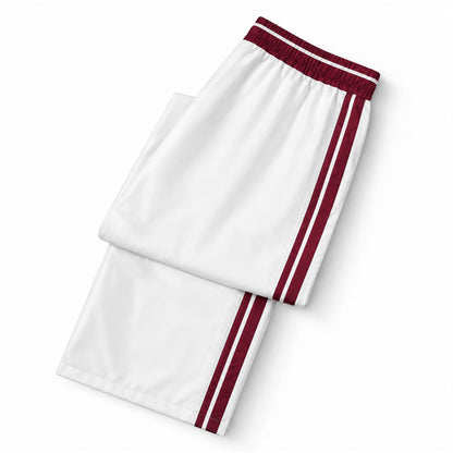 Red stripes Print Casual Trousers With Elastic Waistband