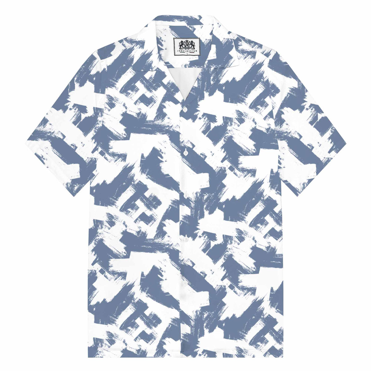 Casual Abstract Pattern Camp Collar Short Sleeve Shirt