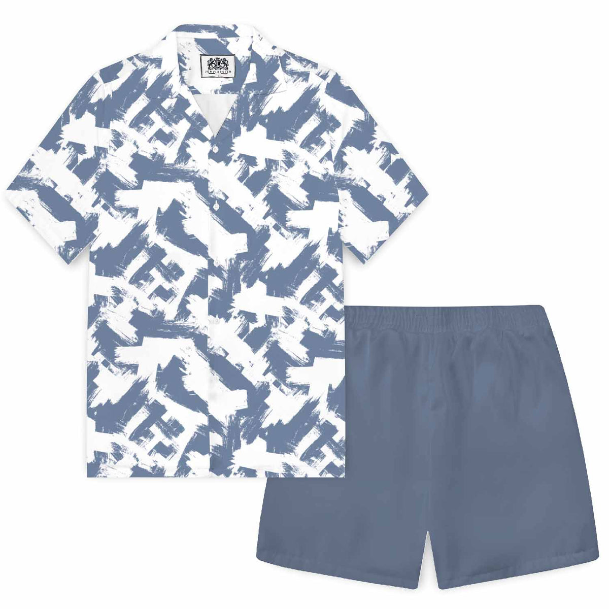 Casual Abstract Pattern Elastic Waistband Summer Casual Shorts