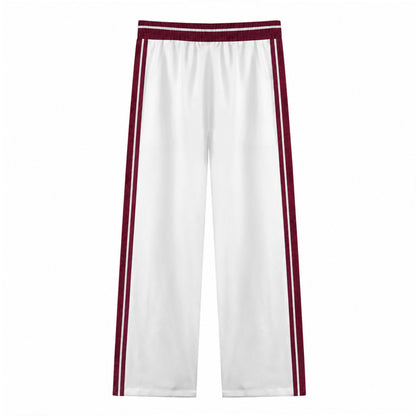 Red stripes Print Casual Trousers With Elastic Waistband