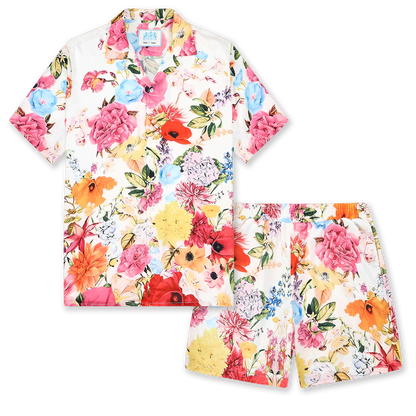 Summer Floral Pattern Camp Collar Casual Shirt for Men Jonvidesign