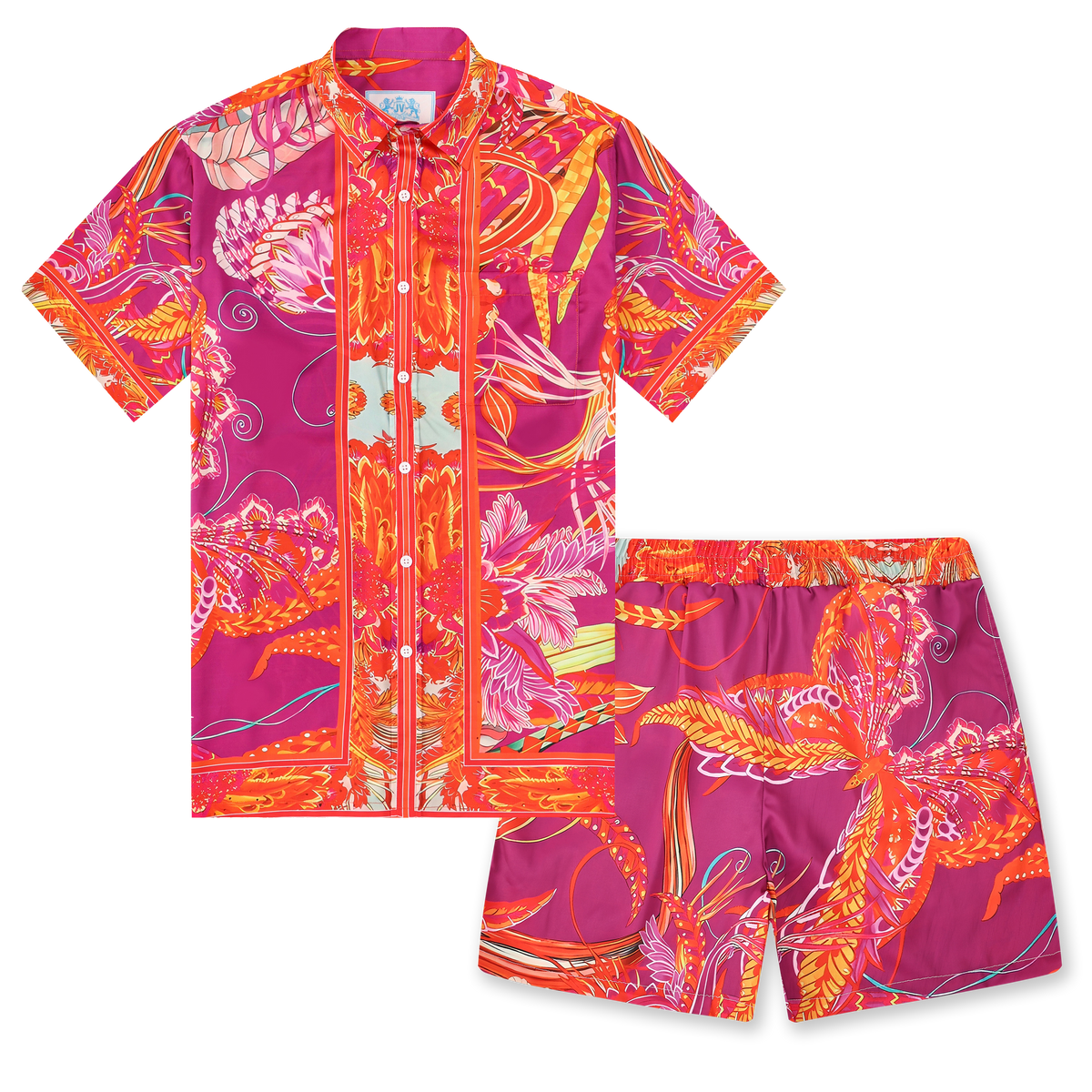 Gorgeous Butterflies Pattern Silk Fiber Short Sleeve Shirt