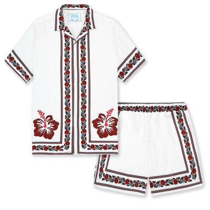 Floral Pattern Camp Collar Shirt
