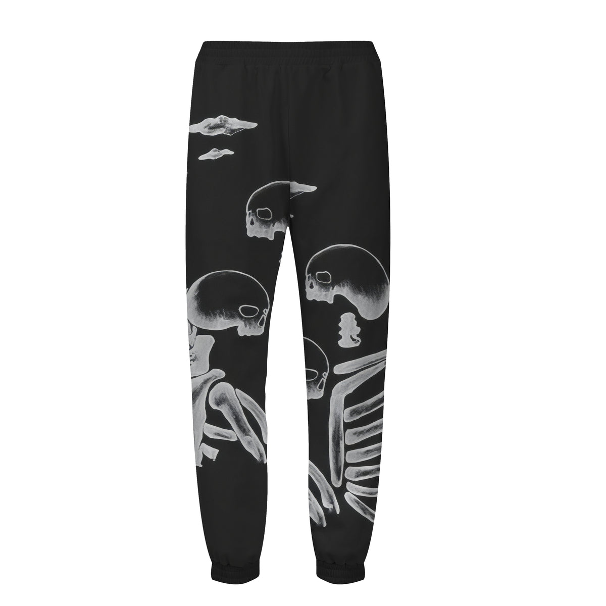 Centipede Skull Print Elastic Waist Sports Sweatshirt Pants