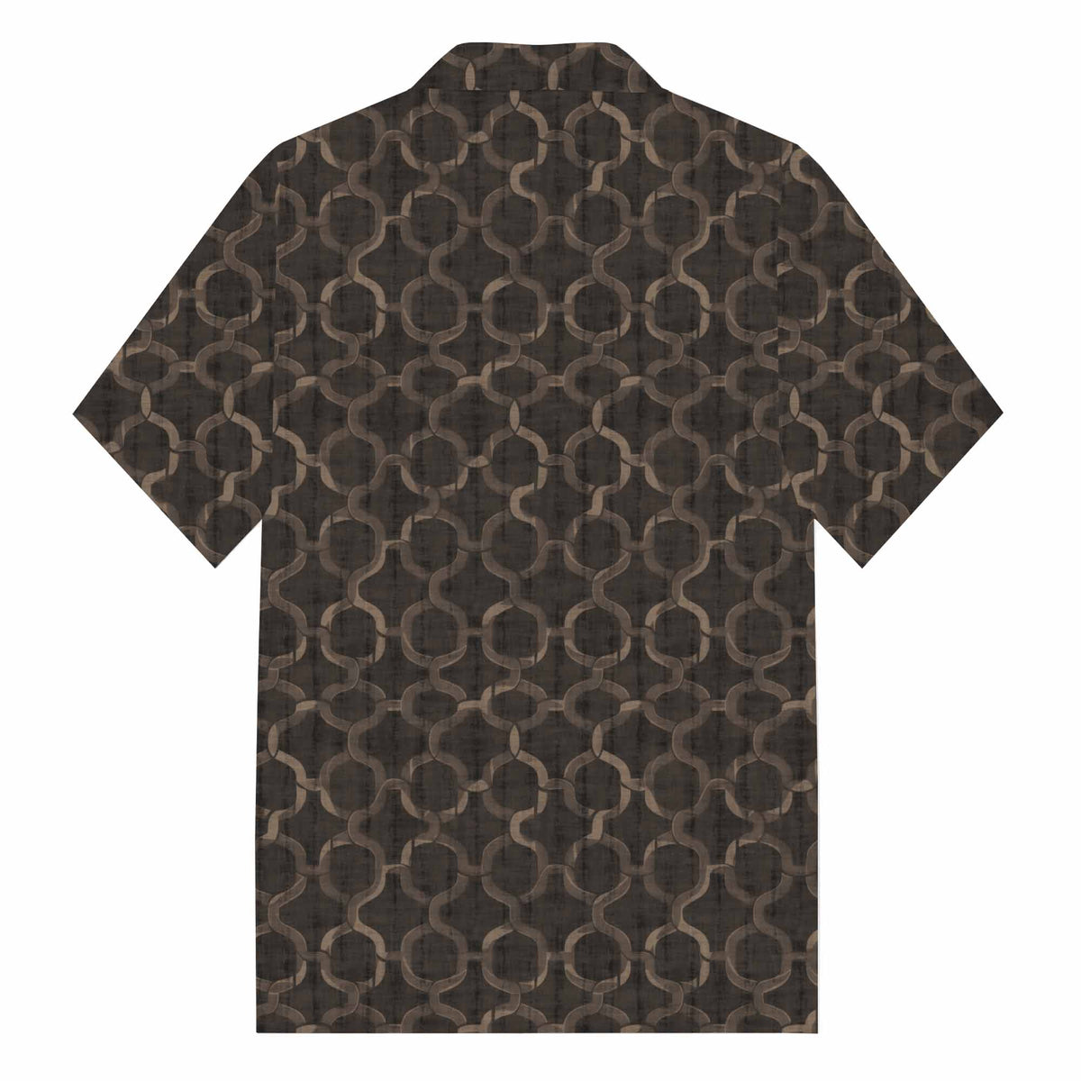 Hawaiian Gold Mesh Camp Collar Short Sleeve Shirt