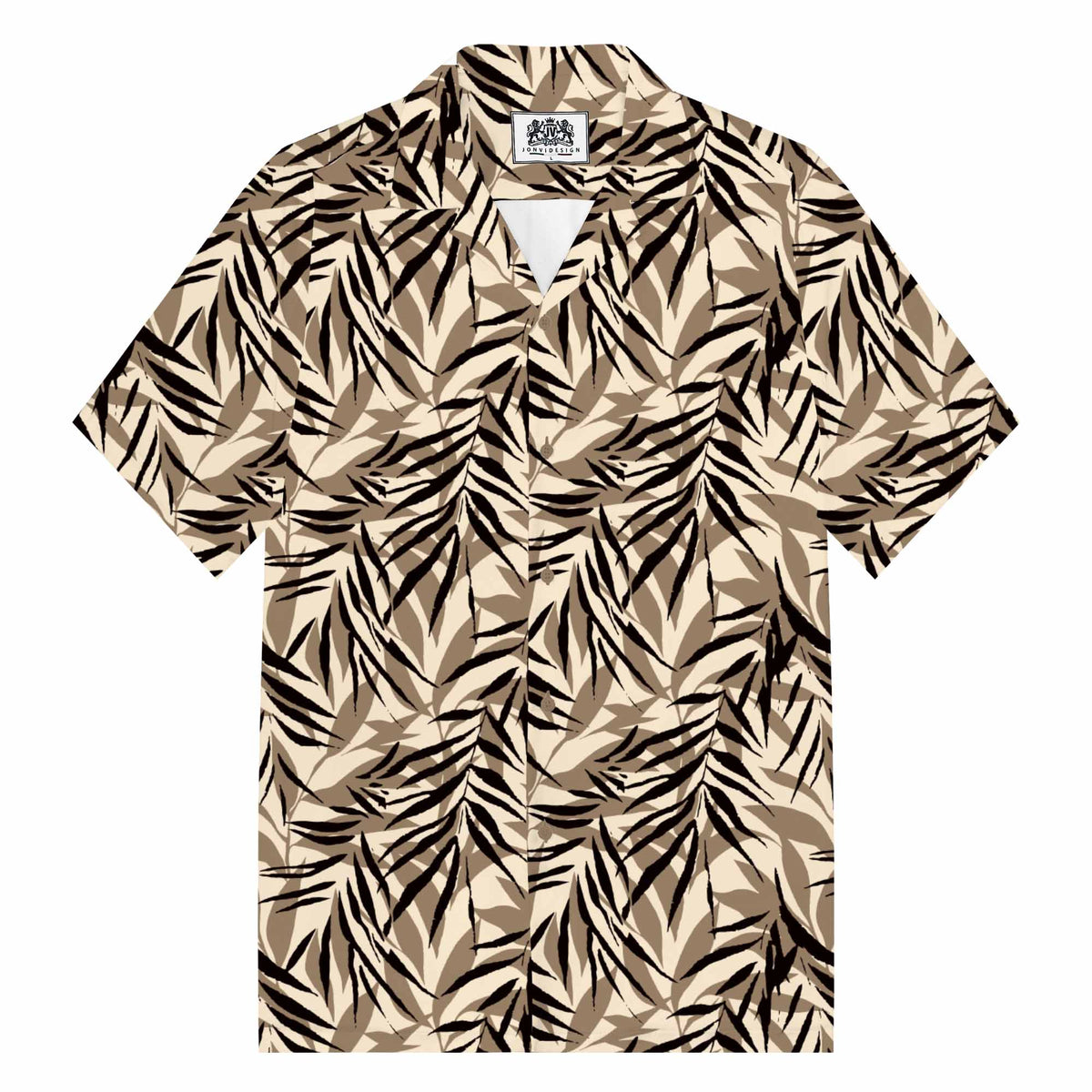 Jungle Plants Leaves Camp Collar Short Sleeve Shirt