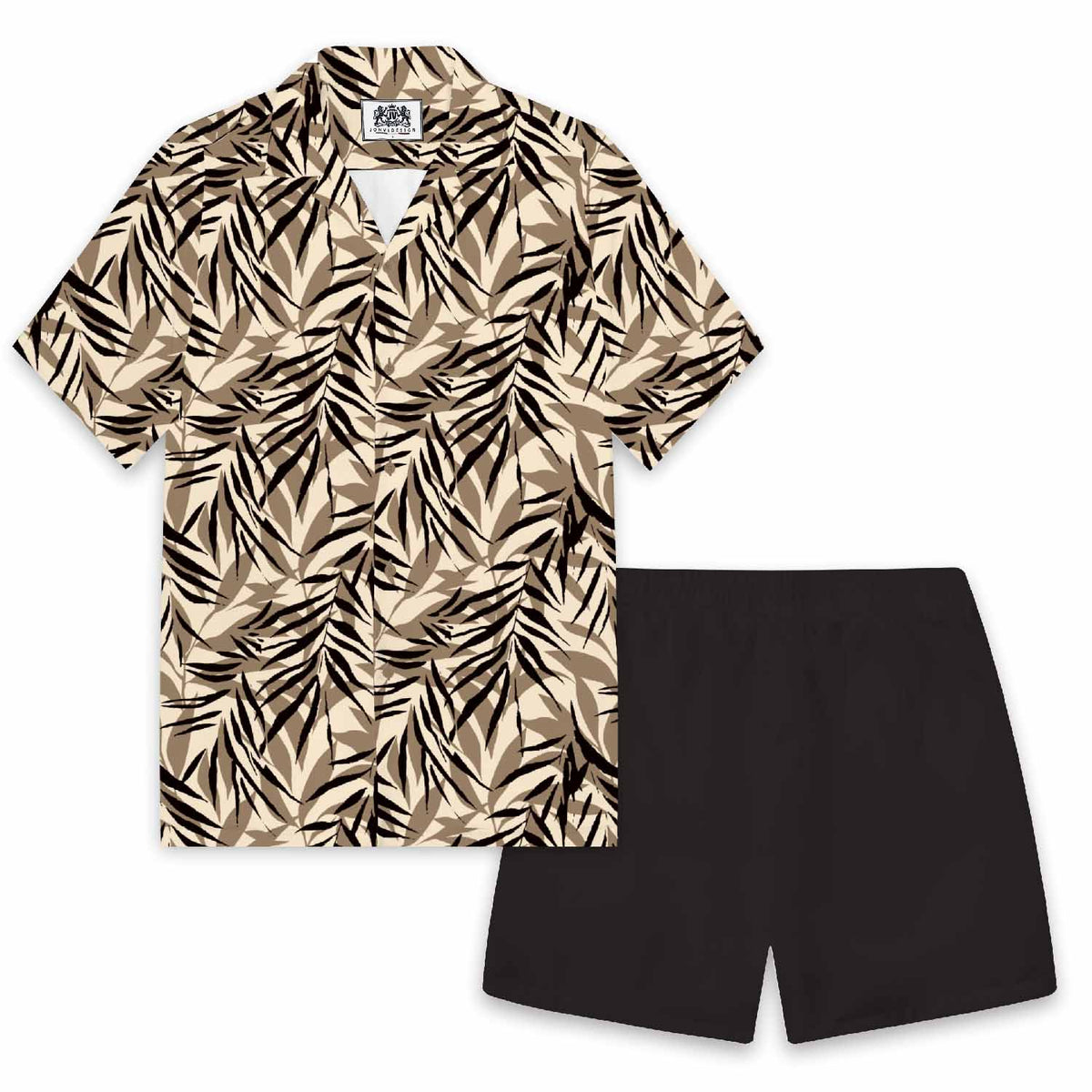 Jungle Plants Leaves Camp Collar Short Sleeve Shirt