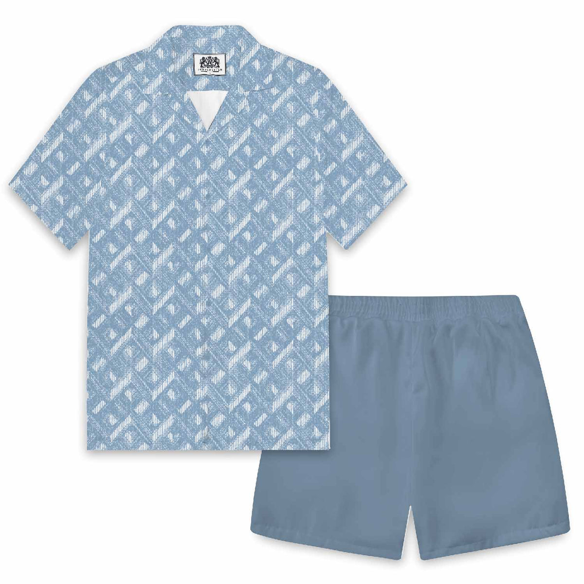 Blue Printed Camp Collar Resort Shirt