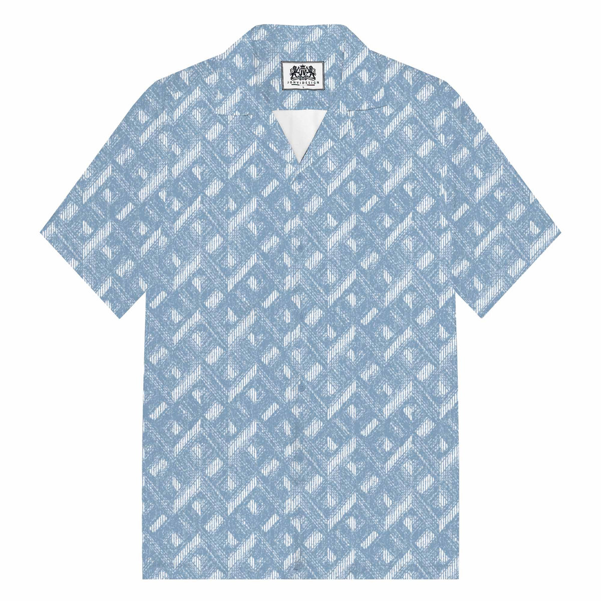 Blue Printed Camp Collar Resort Shirt