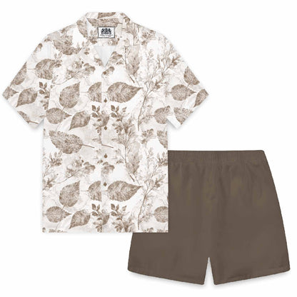 Natural Patterned Resort Elastic Waistband Summer Casual Shorts
