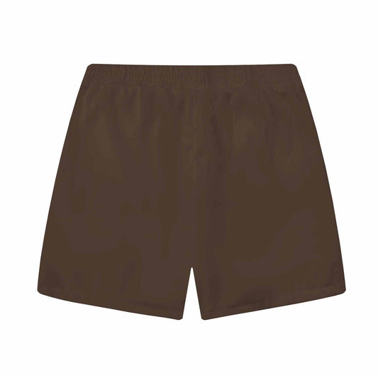 Brown Tie-Dye Elastic Waistband Summer Casual Shorts