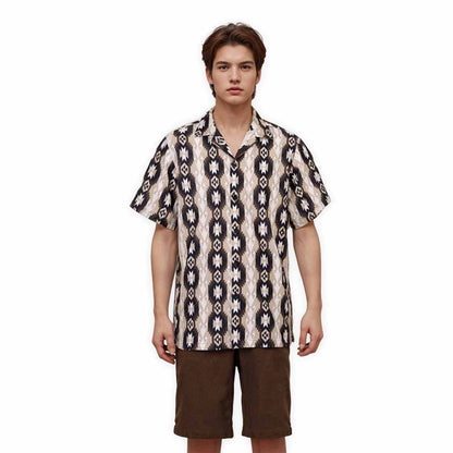 Retro Ethnic Pattern Elastic Waistband Summer Casual Shorts
